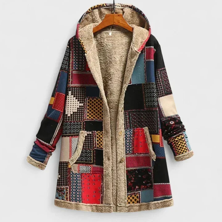 Klara™ | Ciepła Pikowana Parka w Kwiaty
