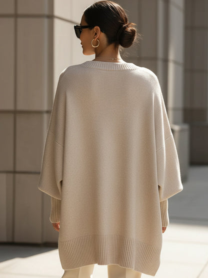 Jennifer™ | Oversizowy Sweter z Szerokim Dekoltem