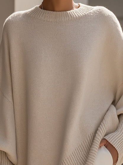 Jennifer™ | Oversizowy Sweter z Szerokim Dekoltem