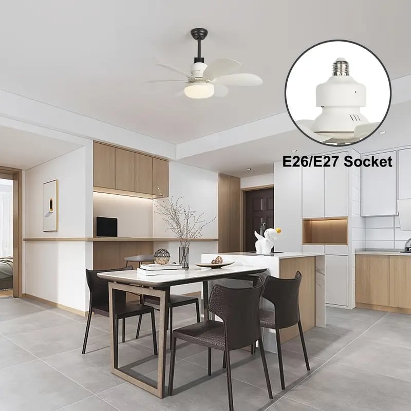 🌬️ Wentylator sufitowy LED 40W – ultracichy, z pilotem | E27 + GRATIS adapter B22