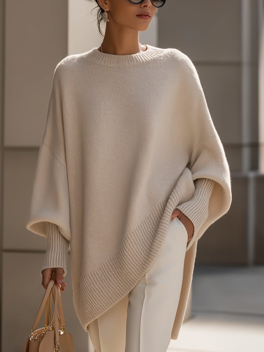 Jennifer™ | Oversizowy Sweter z Szerokim Dekoltem