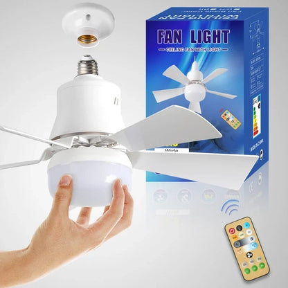 🌬️ Wentylator sufitowy LED 40W – ultracichy, z pilotem | E27 + GRATIS adapter B22