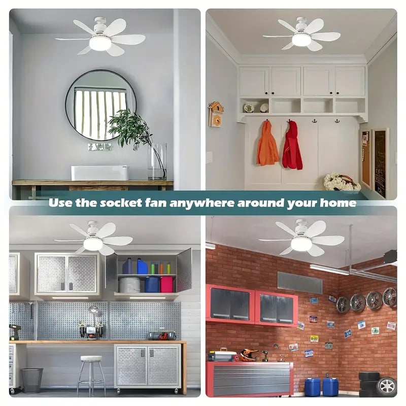 🌬️ Wentylator sufitowy LED 40W – ultracichy, z pilotem | E27 + GRATIS adapter B22