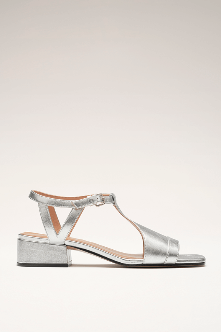 Serena | Sandały na Obcasie Srebro
