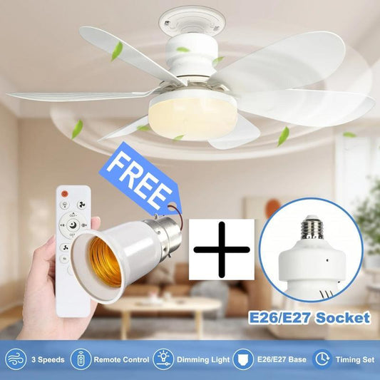 🌬️ Wentylator sufitowy LED 40W – ultracichy, z pilotem | E27 + GRATIS adapter B22