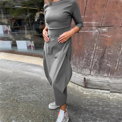 ✨ Sukienka Laura™ – elegancka sukienka z kieszeniami i długim rękawem