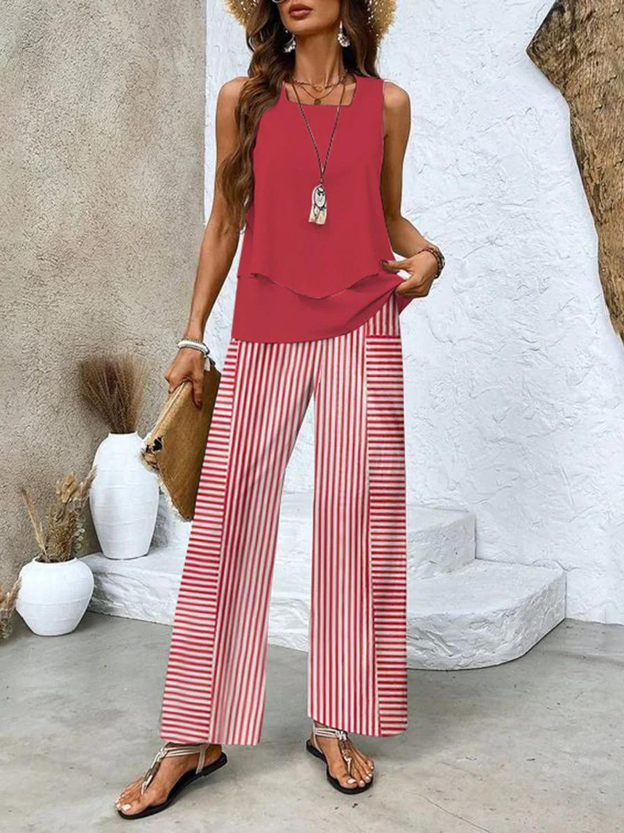 Jamie™ | Elegancki letni komplet top + spodnie