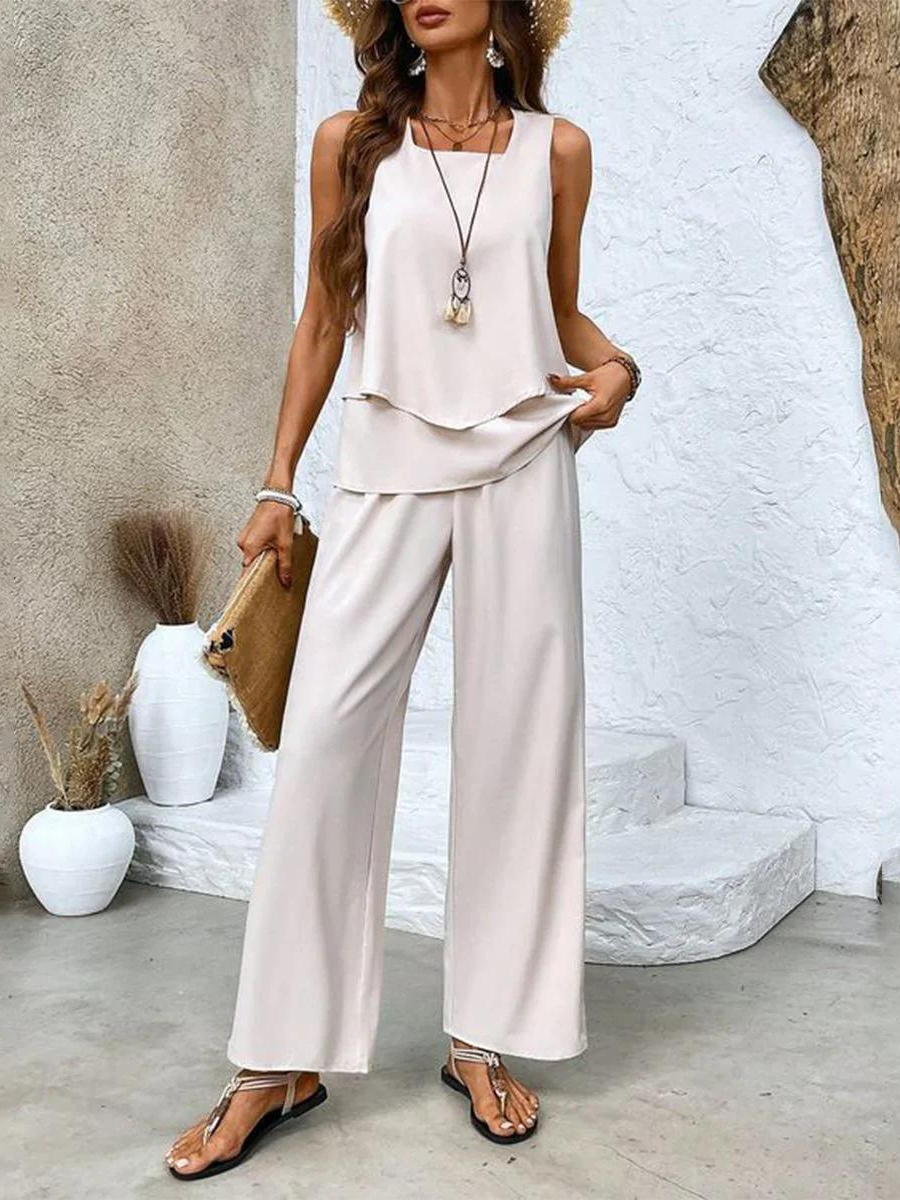 Jamie™ | Elegancki letni komplet top + spodnie
