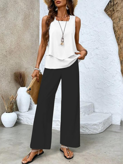 Jenny™ | Elegancki letni komplet top + spodnie