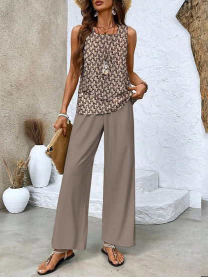 Jenny™ | Elegancki letni komplet top + spodnie