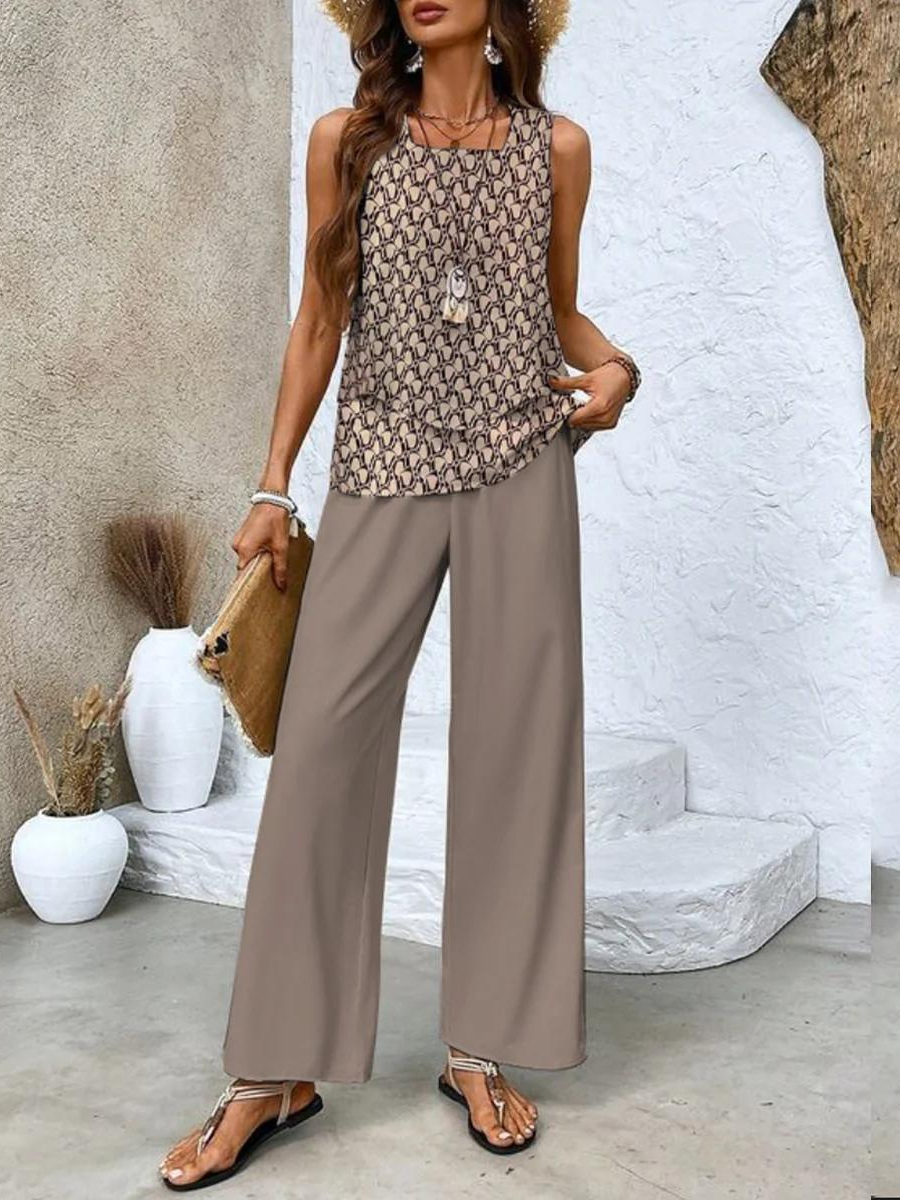 Jamie™ | Elegancki letni komplet top + spodnie