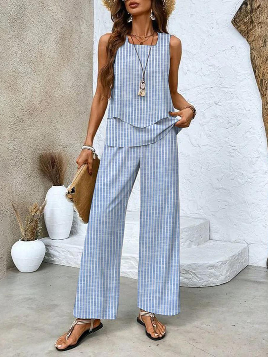 Jamie™ | Elegancki letni komplet top + spodnie