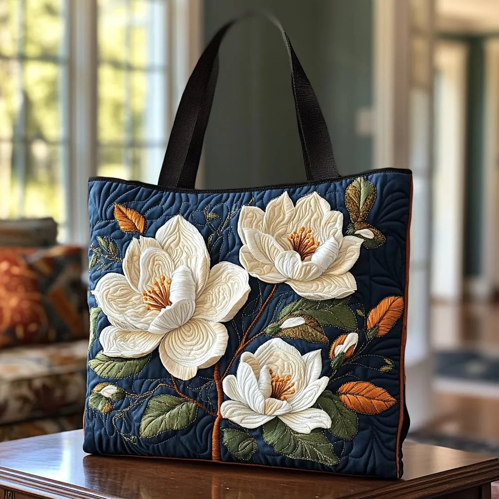 Delikatna Magnolia | Pikowana Torba Shopperka