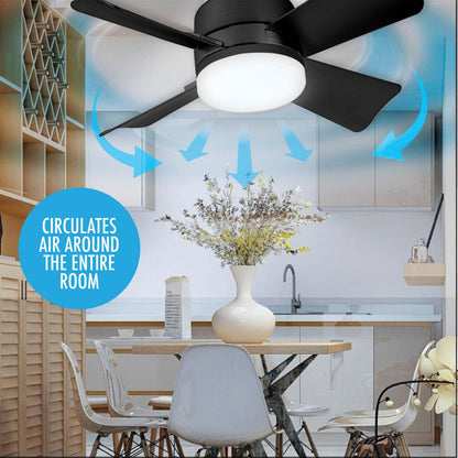 🌬️ Wentylator sufitowy LED 40W – ultracichy, z pilotem | E27 + GRATIS adapter B22