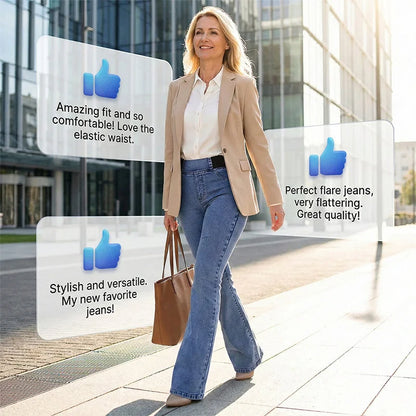 Kamila™ | Jeansy flare z wysokim elastycznym stanem