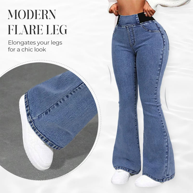 Kamila™ | Jeansy flare z wysokim elastycznym stanem