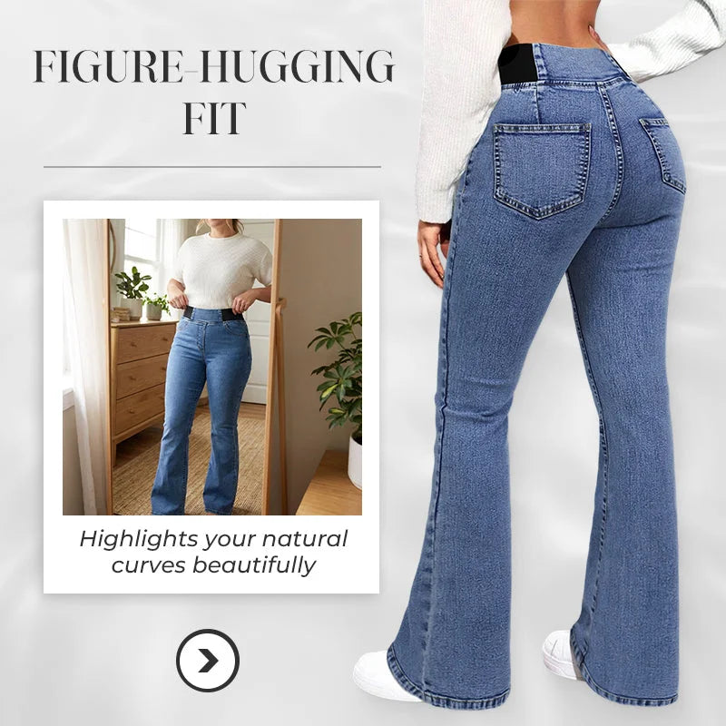 Kamila™ | Jeansy flare z wysokim elastycznym stanem
