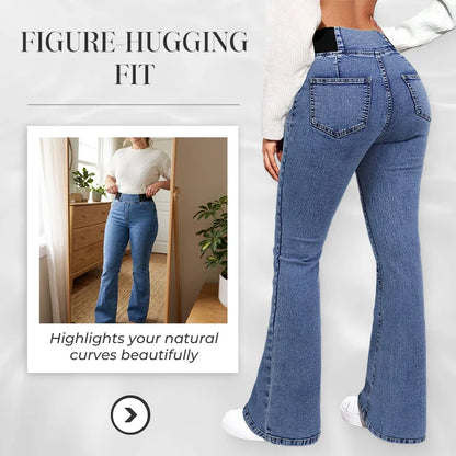 Kamila™ | Jeansy flare z wysokim elastycznym stanem