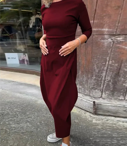 ✨ Sukienka Laura™ – elegancka sukienka z kieszeniami i długim rękawem