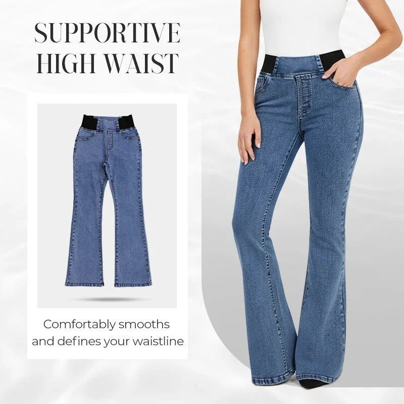 Kamila™ | Jeansy flare z wysokim elastycznym stanem