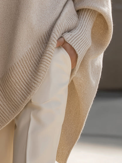 Jennifer™ | Oversizowy Sweter z Szerokim Dekoltem