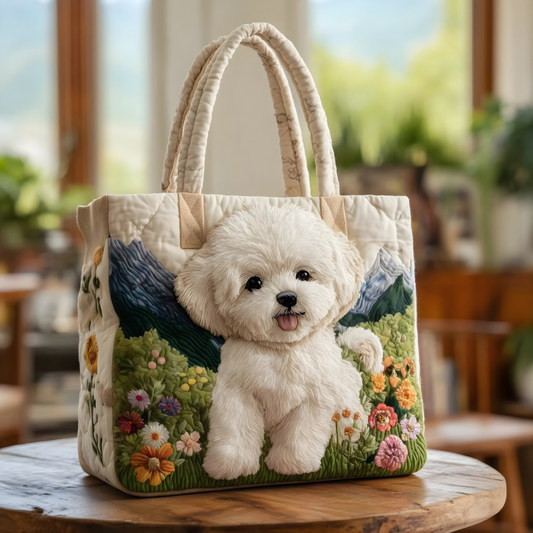 Cute White Puppy Garden 1