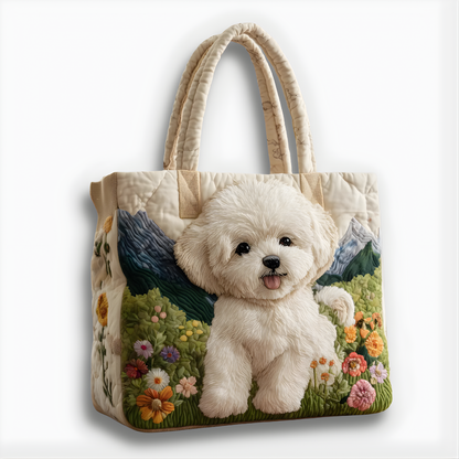 Cute White Puppy Garden 3