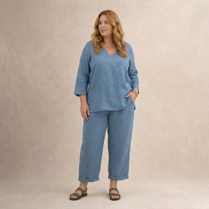 Marianne™ | Luźny Komplet Lniany