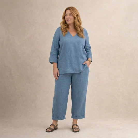 Marianne™ | Luźny Komplet Lniany