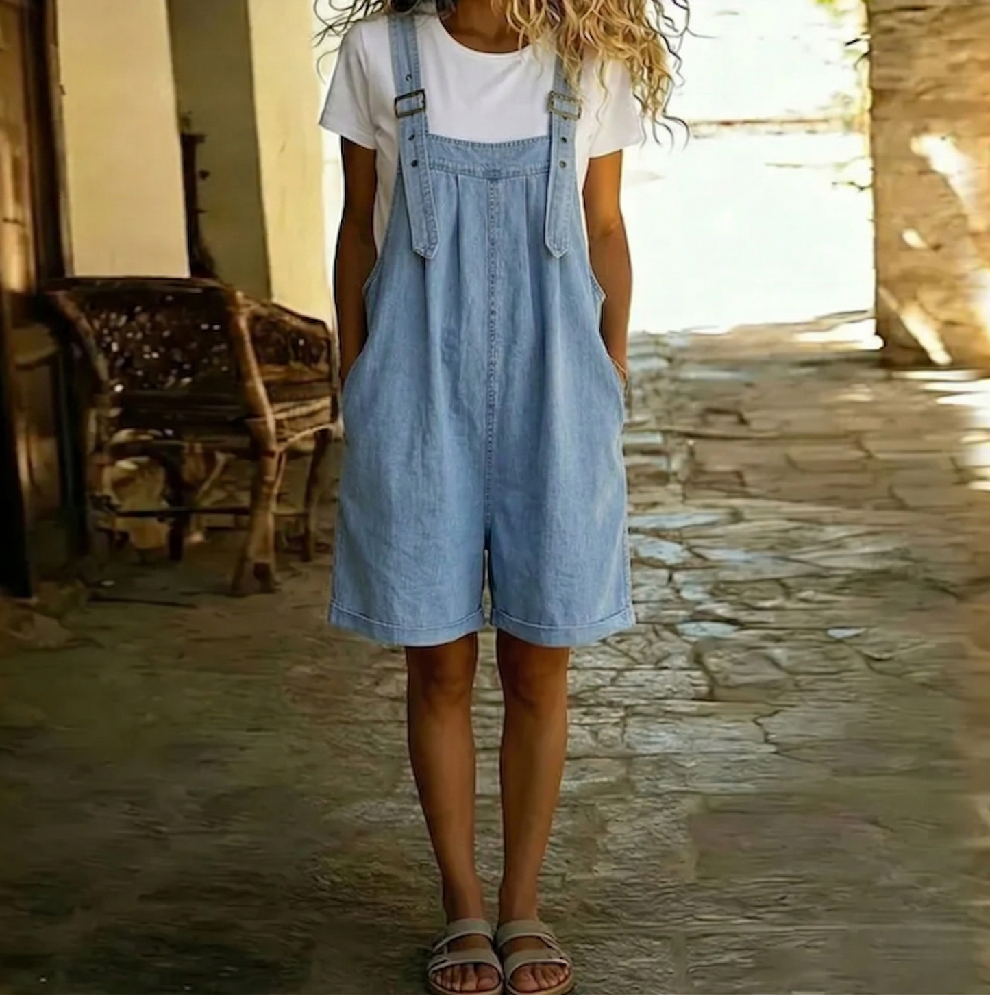 Klara | Jeansowy kombinezon ogrodniczki Vintage