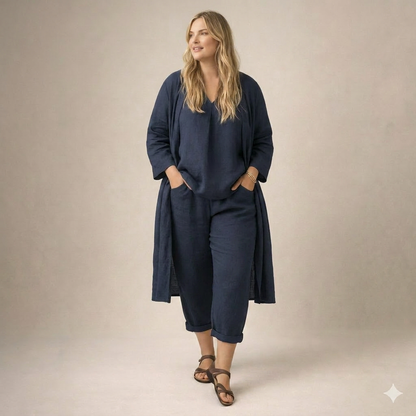 Marianne™ | Luźny Komplet Lniany