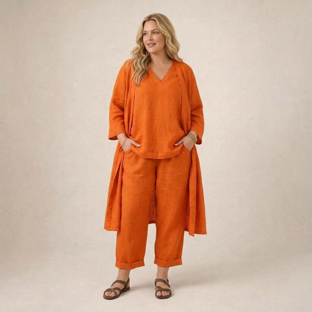 Marianne™ | Luźny Komplet Lniany