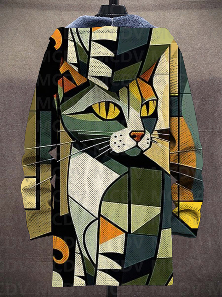 Agnieszka™ | Artystyczny Sweter z Kapturem w Koty