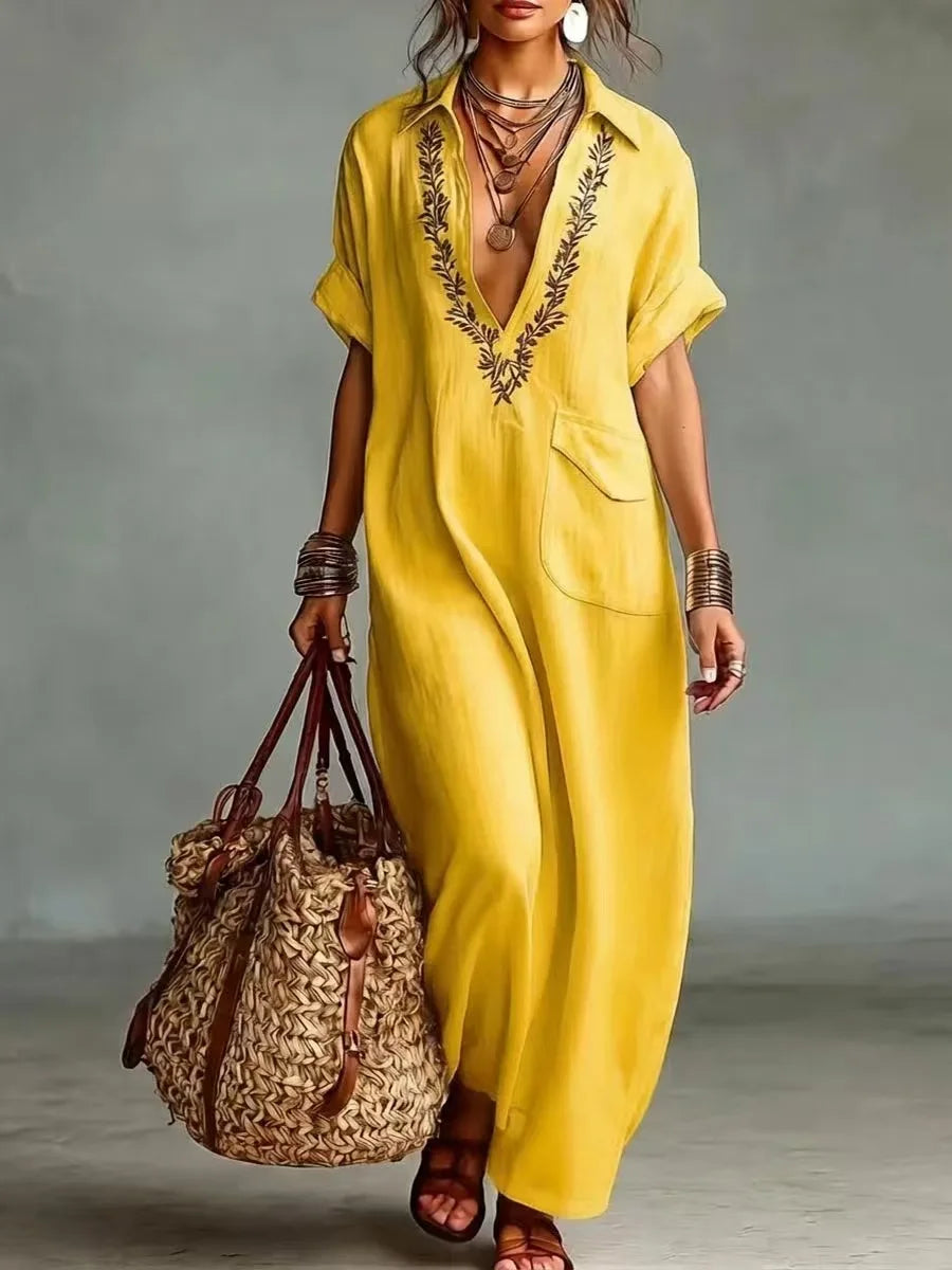 Malwina | Sukienka maxi boho w kwiaty