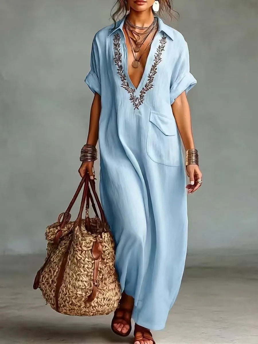 Malwina | Sukienka maxi boho w kwiaty