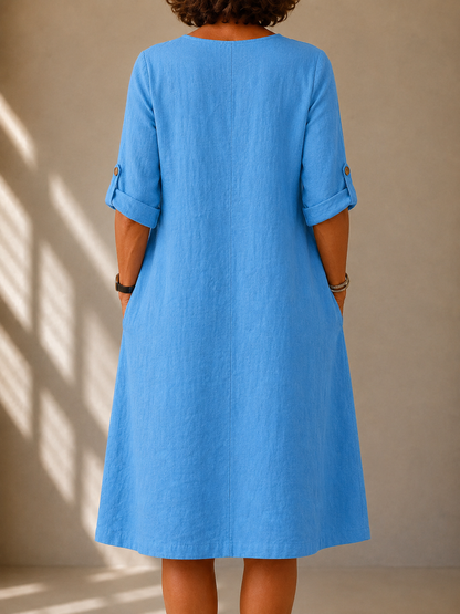 Judith™ | Elegancka Lniana Sukienka Letnia