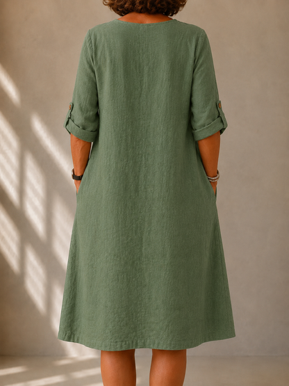 Diane™ | Elegancka Lniana Sukienka Letnia