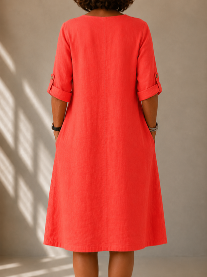 Marjorie™ | Elegancka Lniana Sukienka Letnia