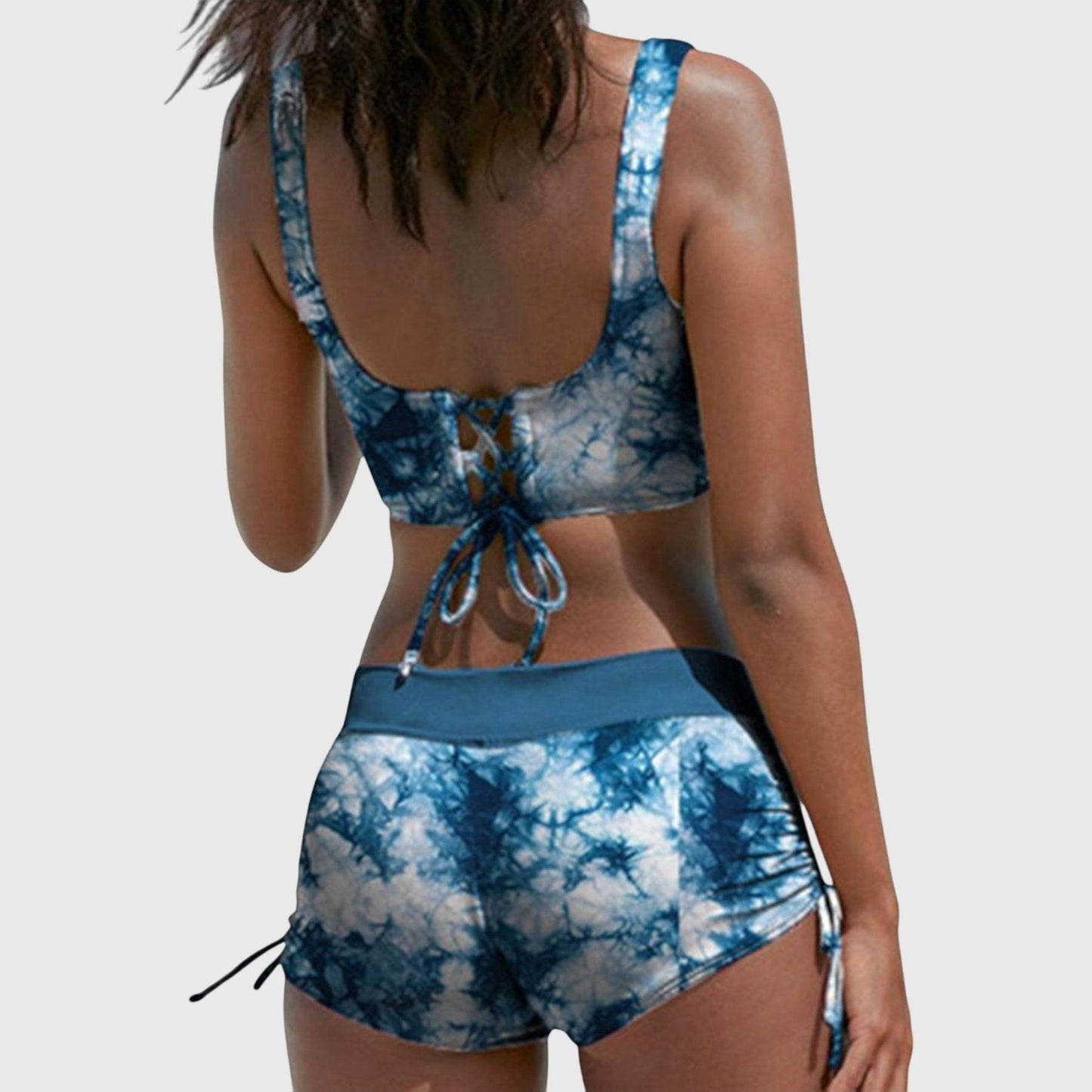 Marisa™ | Bikini z zapięciem owijanym i sznurowanymi szortami