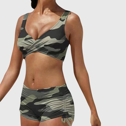 Marisa™ | Bikini z zapięciem owijanym i sznurowanymi szortami