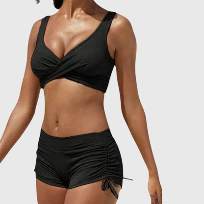 Marisa™ | Bikini z zapięciem owijanym i sznurowanymi szortami