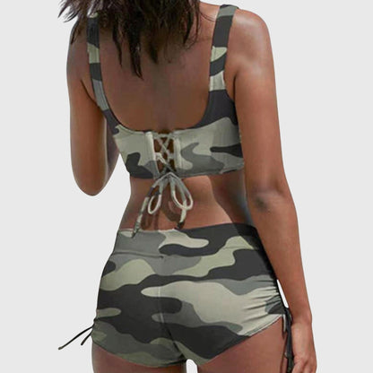 Marisa™ | Bikini z zapięciem owijanym i sznurowanymi szortami