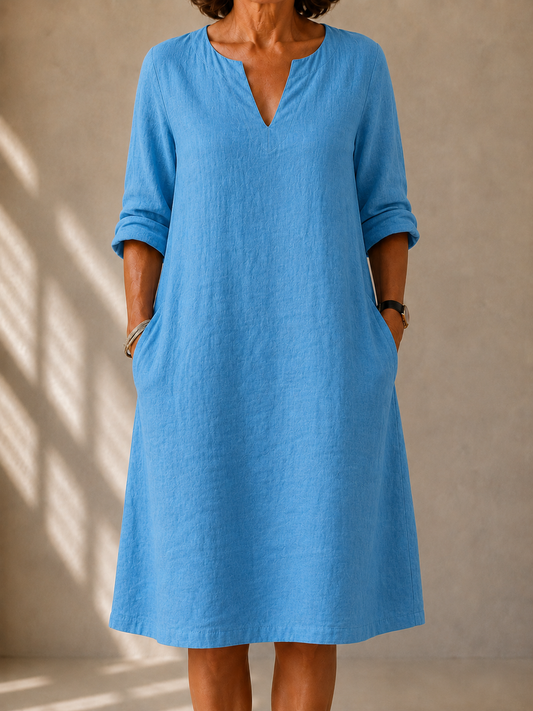 Judith™ | Elegancka Lniana Sukienka Letnia