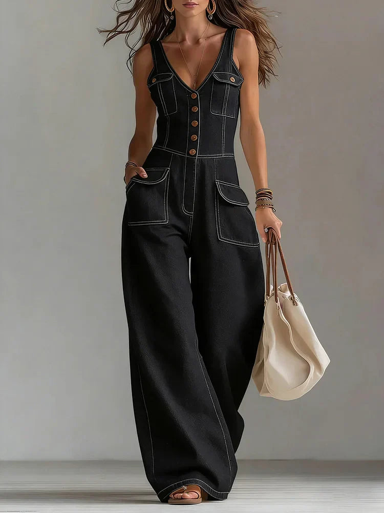Sofia | Luzny jeansowy kombinezon wide-leg