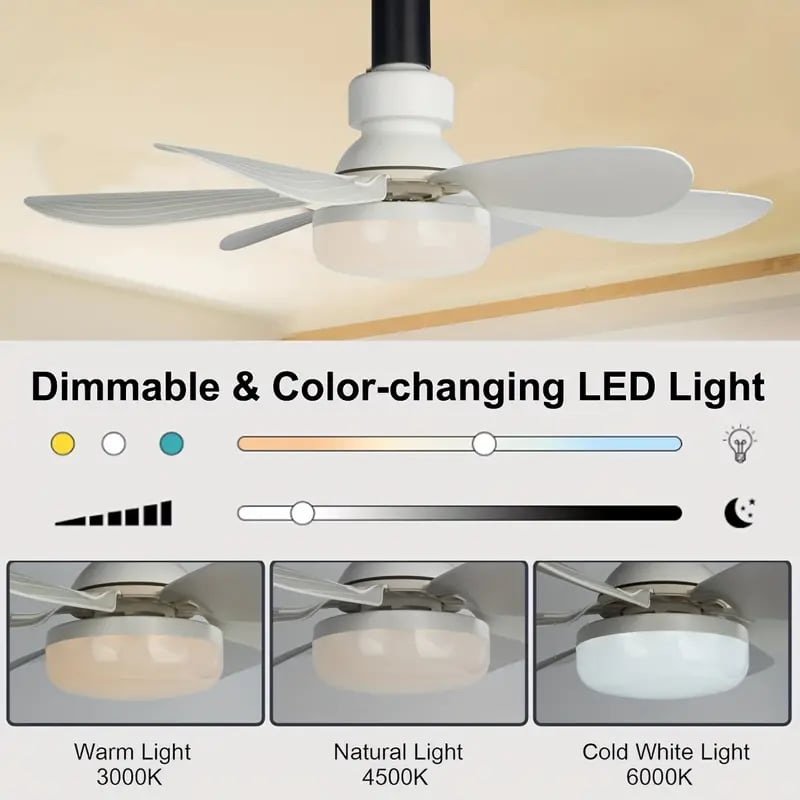 🌬️ Wentylator sufitowy LED 40W – ultracichy, z pilotem | E27 + GRATIS adapter B22