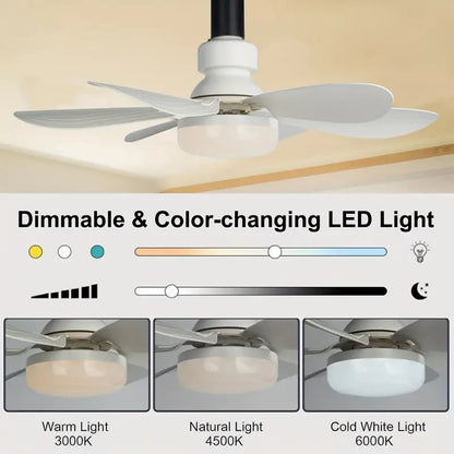 🌬️ Wentylator sufitowy LED 40W – ultracichy, z pilotem | E27 + GRATIS adapter B22