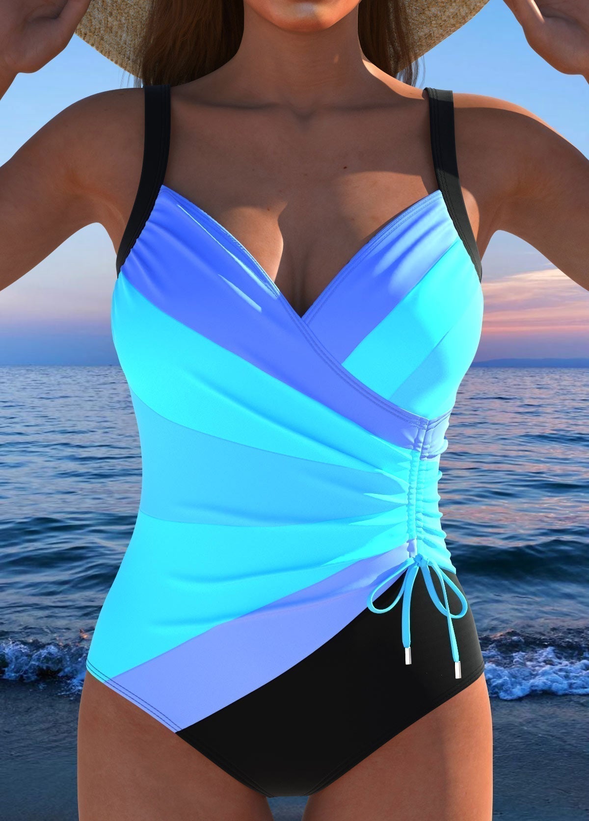 Eliška™ | Elegancki jednoczęściowy kostium kąpielowy z kolorowym nadrukiem