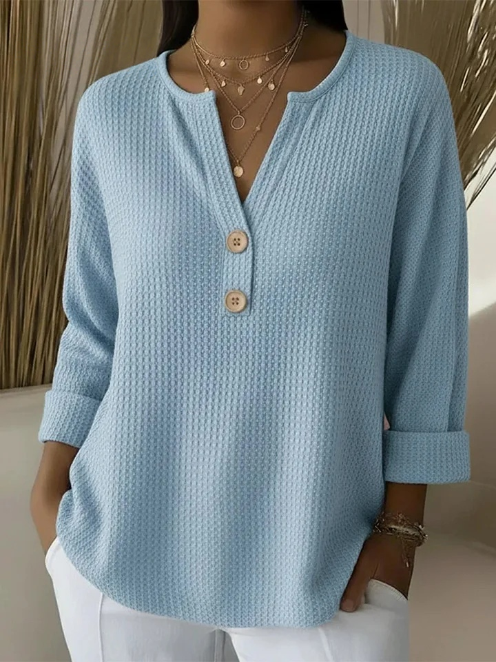 Kyla™ | Sweter Polo z Dekoltem V