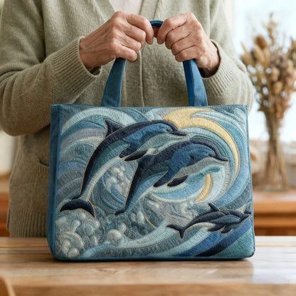 Oceaniczny Delfin | Pikowana Torba Shopperka
