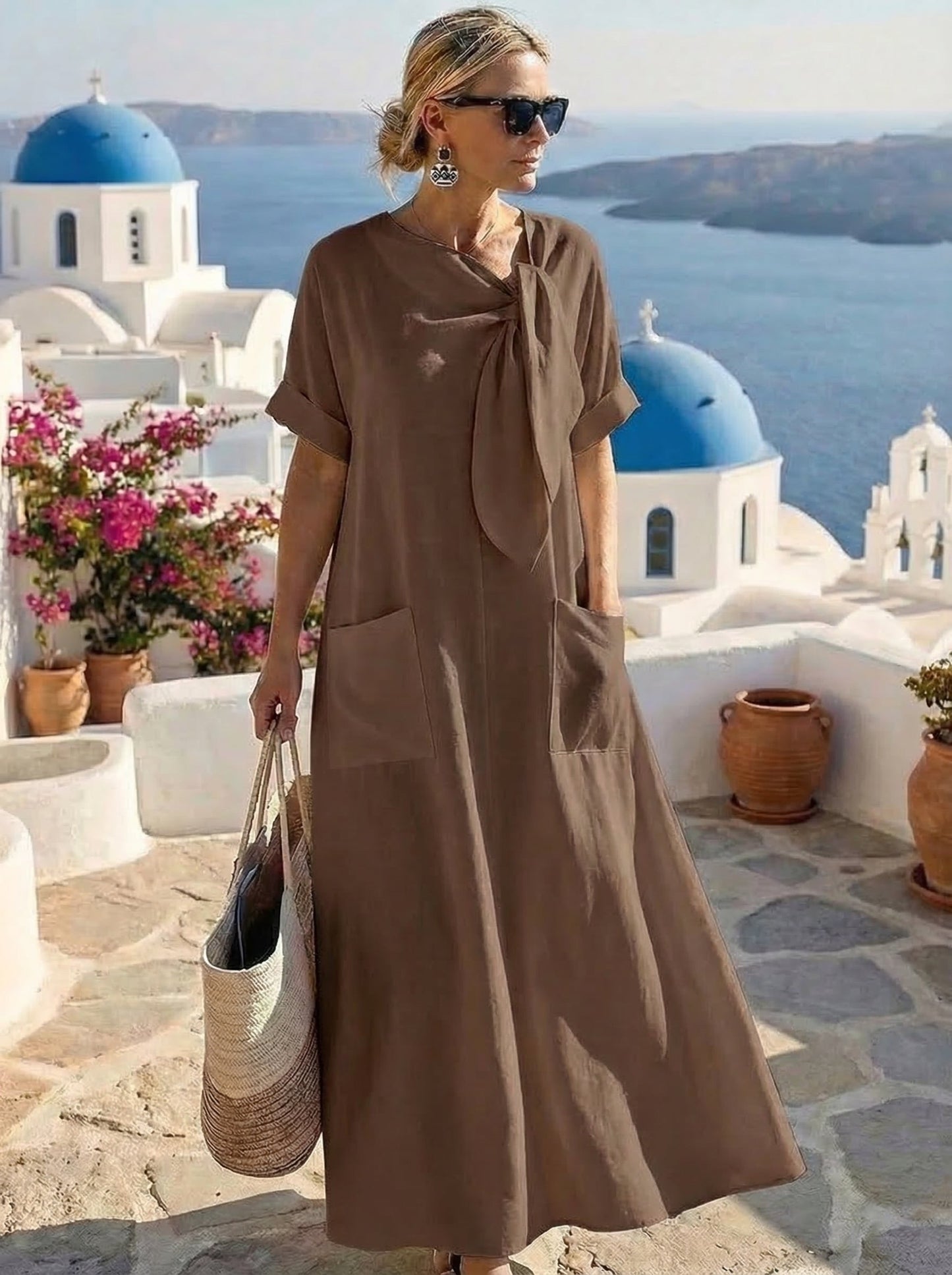 Fleur™ | Elegancka letnia sukienka maxi z kieszeniami
